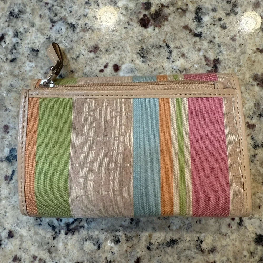 Fossil Leather Canvas Multicolor Folding Wallet - Picture 5 of 9